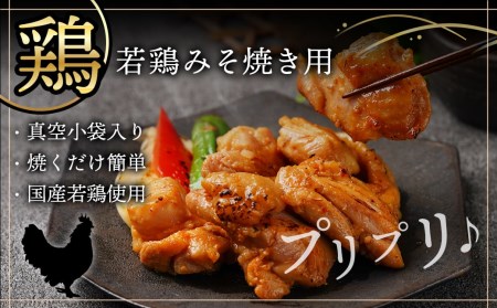 牛・豚・鶏ももみそ焼きセット(牛ホルモン・豚ロース・若鶏もも)≪みやこんじょ特急便≫_AA-I601-Q_(都城市) 国産 真空 牛ホルモンみそ焼き用 豚ロース肉みそステーキ用 若鶏みそ焼き用