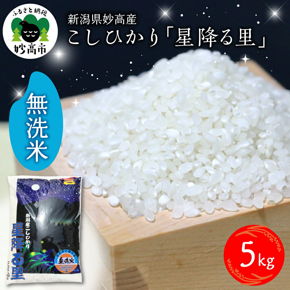 【ふるさと納税】【令和7年産】【発送時期が選べる】こしひかり「星降る里」5kg 新潟県 妙高産 無洗米 白米 ブランド米 送料無料 お取り寄せ コシヒカリ 5キロ 新潟 妙高市 小出農場