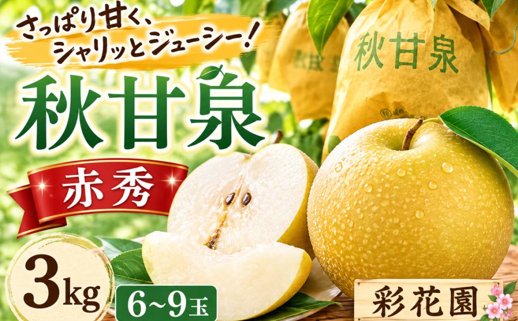 
                  秋甘泉(赤秀) 3kg【彩花園】【もぎたて 旬 フルーツ 果物 オリジナルブランド  梨 シャキシャキ 秋甘泉】
                