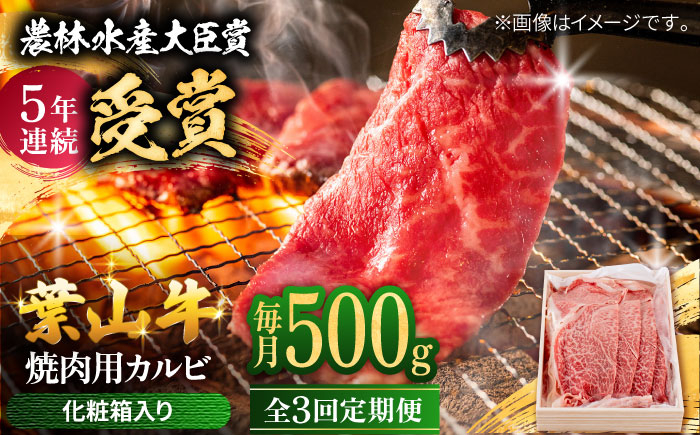 
                  【農林水産大臣賞 5年連続受賞歴有】【全3回定期便】 葉山牛 焼肉用カルビ500g  / 牛肉 牛 肉 お肉 国産 やきにく 焼き肉 カルビ かるび BBQ ブランド牛 和牛 黒毛和牛 国産牛 贈答 ギフト 冷凍 葉山 定期 定期便 【有限会社葉山旭屋牛肉店】 [ASAP038]
                