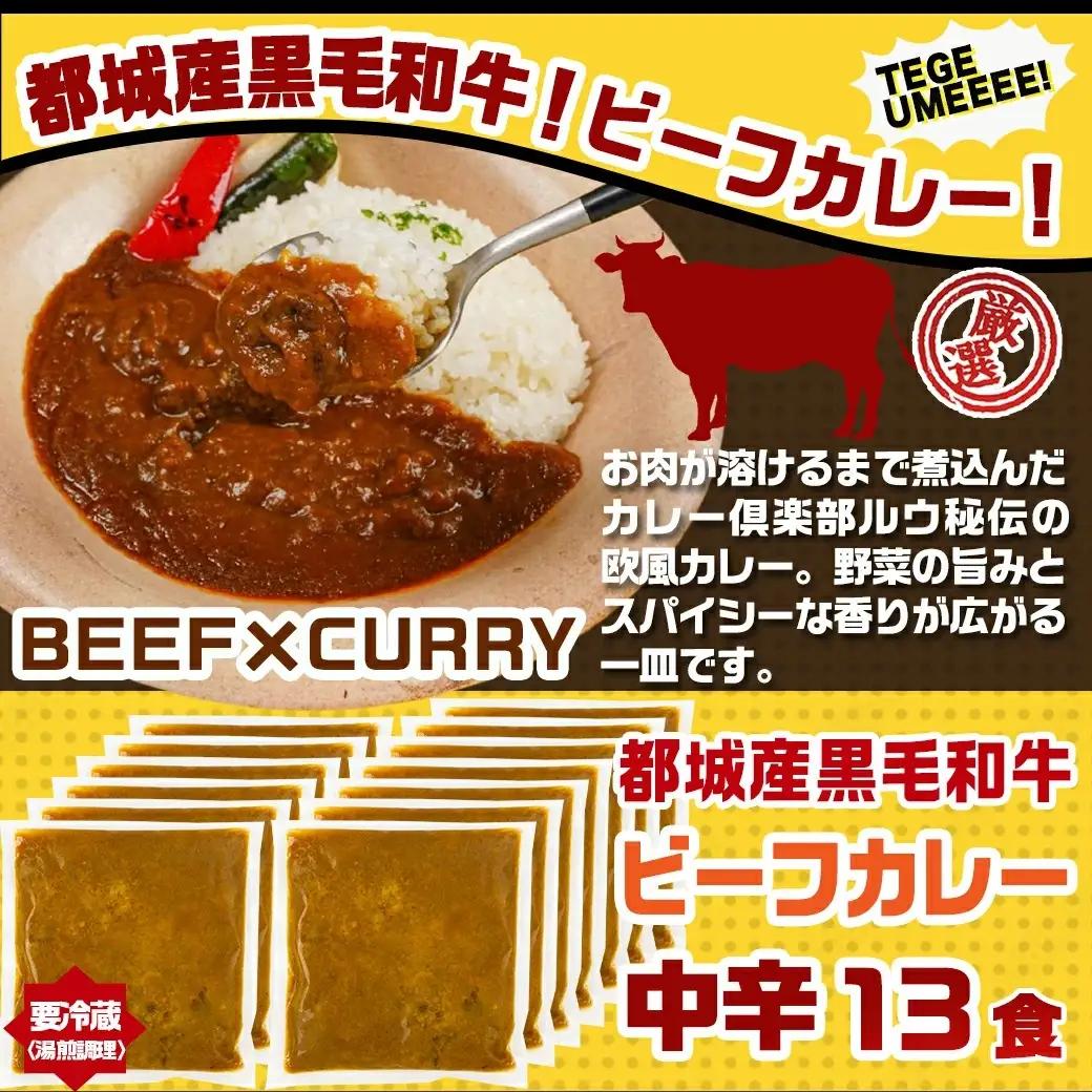 カレー倶楽部ルウの26食カレーセット(ビーフ13食＆チキン13食)〔14-2701〕_(都城市) ビーフカレー 都城産黒毛和牛使用 チキンカレー 国産鶏使用 チルド食品