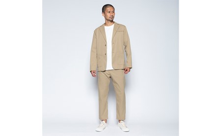 【ふるなび限定】メンズ アンクルストレートパンツ「ワークウェアスーツ」スーツに見える作業着 　 丸洗い可 ストレッチ 速乾 部屋干し可 撥水 シワになりにくい　ベージュ FN-Limited-SP フ