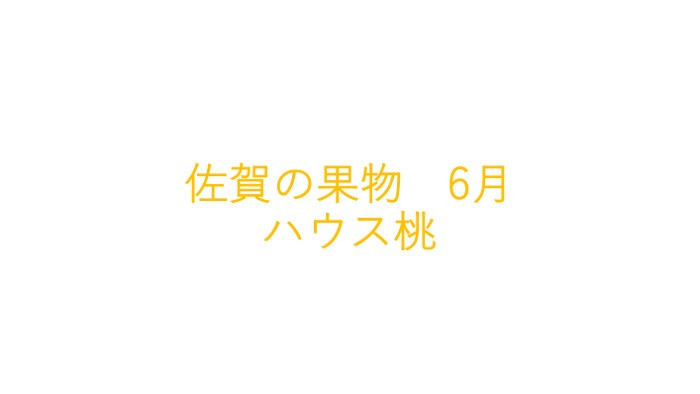 
佐賀の果物　6月　ハウス桃
