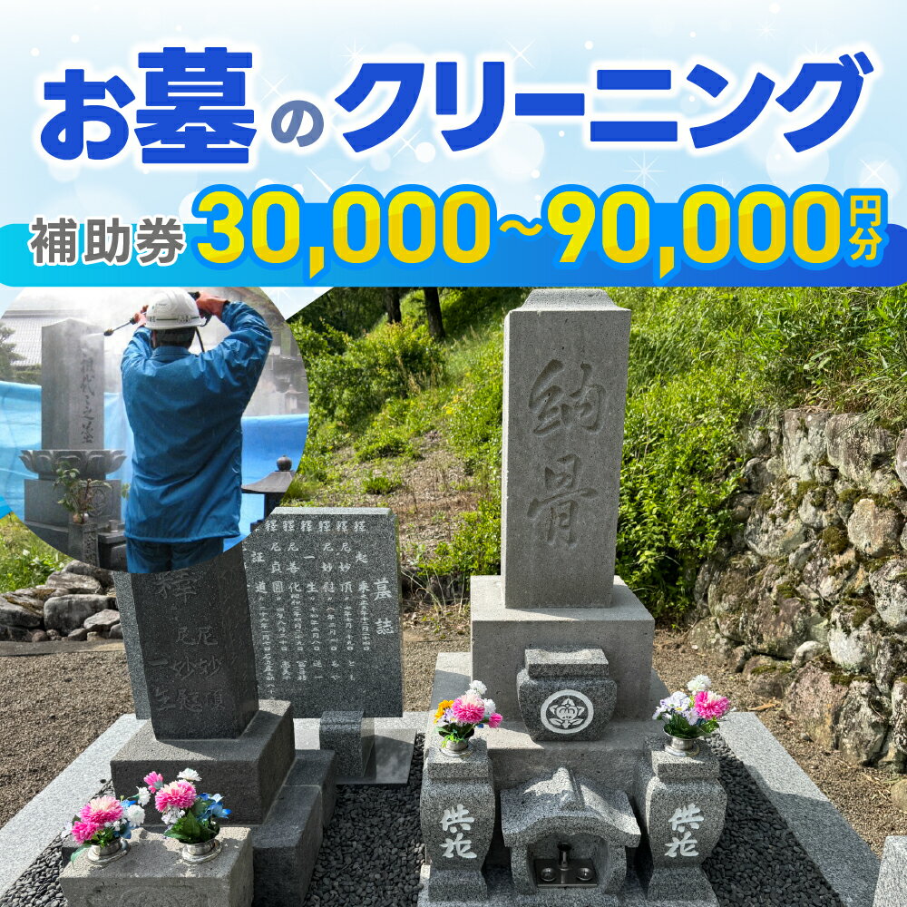 【ふるさと納税】お墓のクリーニング 補助券　30,000円分〜90,000円分 岐阜県 下呂市 お墓掃除代行サービス 掃除 清掃 お掃除 お墓の管理 墓石の洗浄 代行