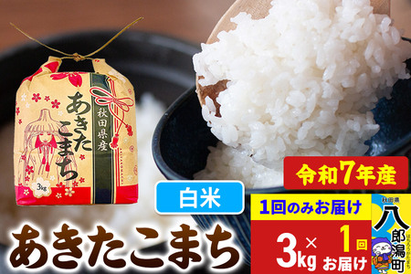 あきたこまち 3kg×1袋【白米】令和7年産 秋田県産 こまちライン