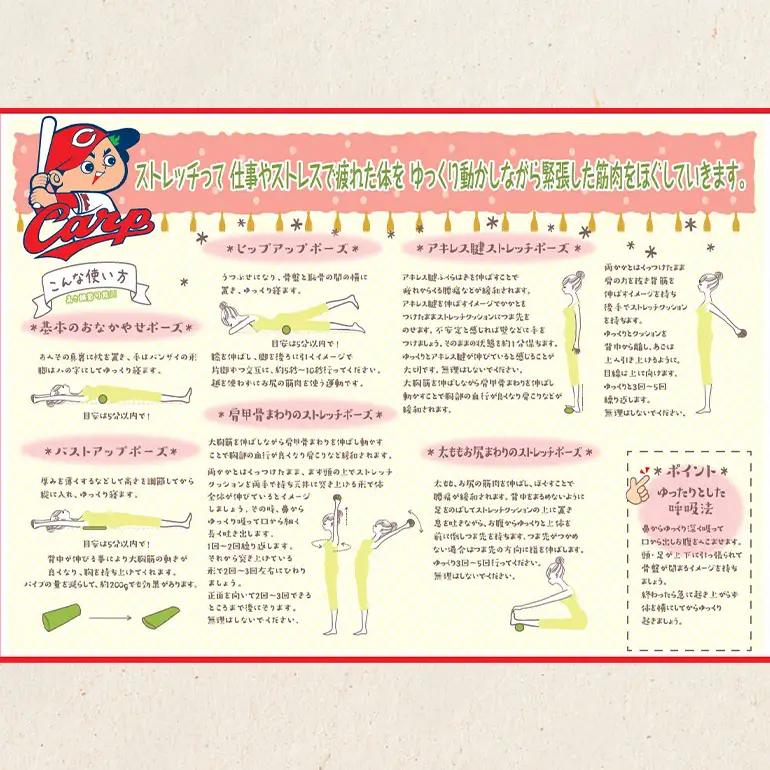 カープ公認 骨盤スリムストレッチクッション 猫背 巻き肩 肩甲骨 骨盤 ストレッチ クッション カープ 広島 安芸高田市