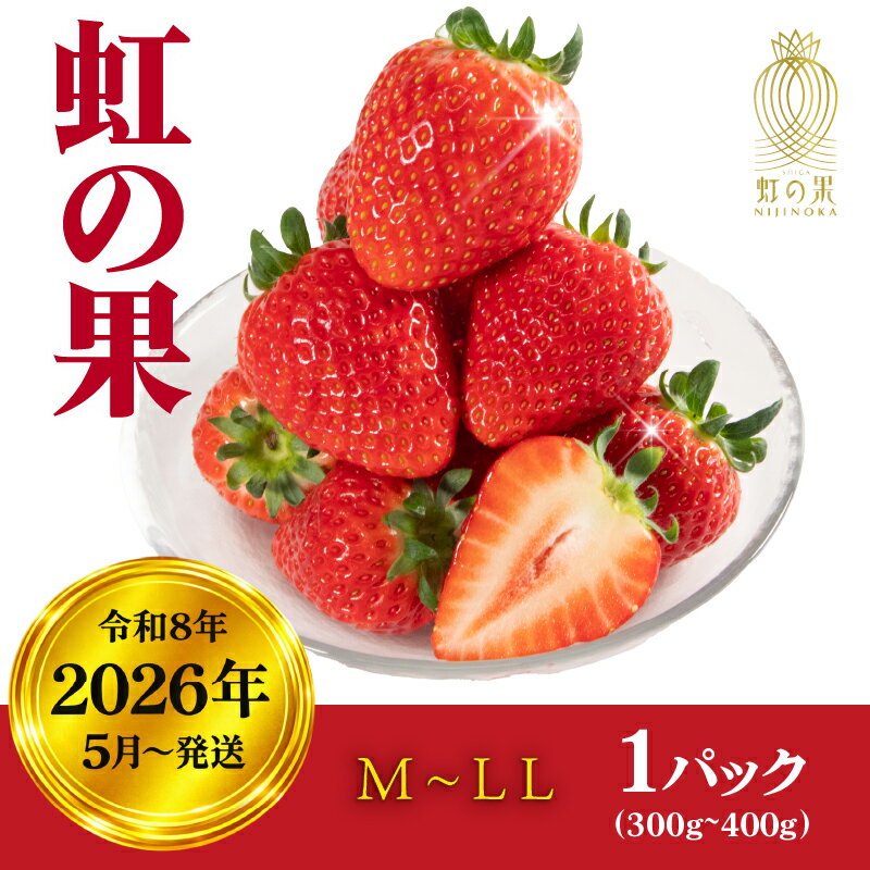 【ふるさと納税】虹の果 夏 いちご 1箱 400g ~ 300g (M~LLサイズ) 冷蔵 贈答用 イチゴ 苺 デザート フルーツ 夏イチゴ にじのか いちご大福 果物 期間限定 数量限定 特別栽培 特産品 ブランド 大きい ブランドいちご ダイフク 贈り物 プレゼント ギフト 滋賀県 日野町