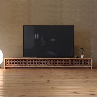 ふるさと納税 大川市 テレビボード　古都　4枚引戸　Lタイプ　琥珀色　233x45x29　大川市　WAプラス