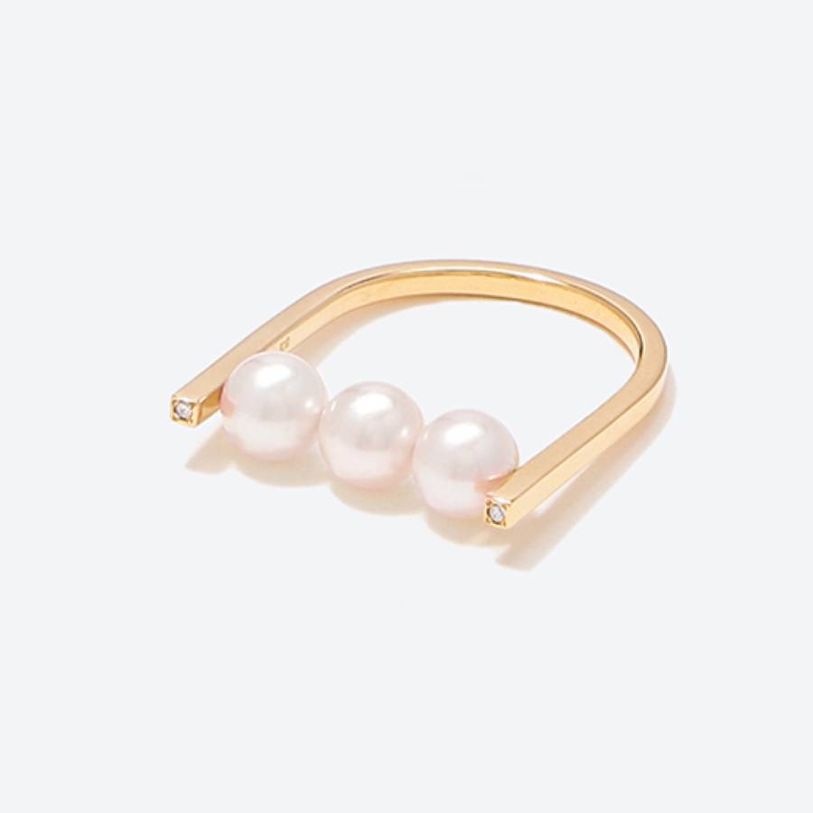 ＜ONOV　LUXE＞リング　CLUM　ダイヤ　アコヤパール　K18