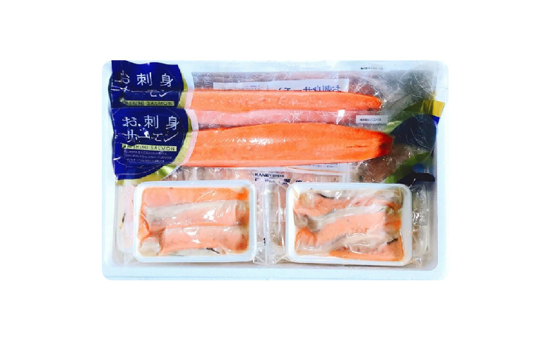 ＜12月14日決済分まで年内配送＞お刺身トラウトサーモン1.5kg＆塩サーモンハラス2.2kg C-09015