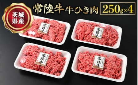 【常陸牛】牛ひき肉 250g×4 合計1kg お肉 4パック 藤井商店 常陸牛ひき肉 常陸牛 国産牛 和牛 牛肉 ひき肉 ひきにく 挽肉 挽き肉 牛挽肉 牛挽き肉 4P パック セット 小分け ミンチ ハンバーグ メンチカツ コロッケ 国産 冷凍 アウトドア 茨城県 守谷市