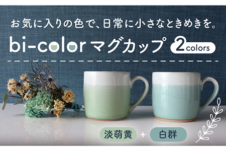 【美濃焼】bi-colorマグカップ 2色セット (淡萌黄・白群)【山二製陶所】食器 マグカップ マグ コーヒーカップ ティーカップ コップ カップ 焼き物 陶磁器 美濃焼 食器セット ペア おしゃれ かわいい シンプル 送料無料 緑 グリーン 青 ブルー   [MDA008]