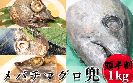 メバチマグロ兜 頭半割1個分（1kg） 1/4カット×2個 [0025-0011]