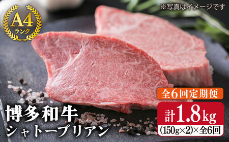 【全6回定期便】 【極厚 シャトーブリアン】 約 150g×2枚 A4 ランク 博多和牛 ヒレ 肉 極厚 シャトーブリアン 糸島市/糸島ミートデリ工房 [ACA134]
