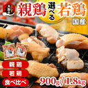 【ふるさと納税】焼肉用 国産 味付け 「親鶏 純けい」・「若鶏 モモ肉」・「食べ比べセット」 900g / 1.8kg【親鶏 or 若鶏 or 食べ比べ 容量が選べる】 ※本州以外配送不可[A-015007] | 焼くだけ 甘辛 鉄板焼 タレ漬け 鶏肉 小分け