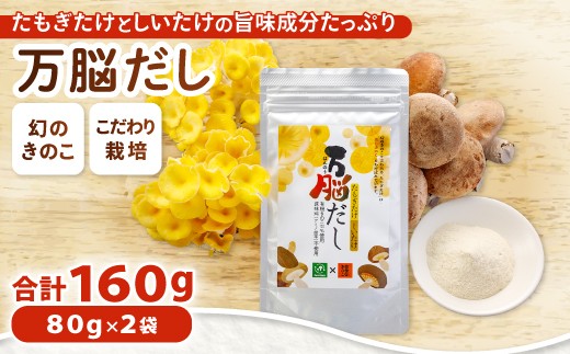 
            たもぎ茸の万脳だし ２袋【きのこ だし 粉末 タモギ茸 たもぎ茸 しいたけ 昆布 出汁 パウダー たもぎたけ タモギタケ キノコ 茸】
          