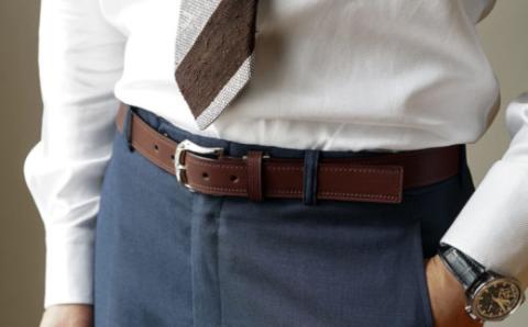 【Alt81】国内産オリジナルレザーを使用したメンズベルト(カラー：藍鉄) 藍鉄