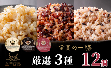 【 ご飯パック 】 金賞 健康米 食べ比べ 厳選3種セット 120g×12個入り