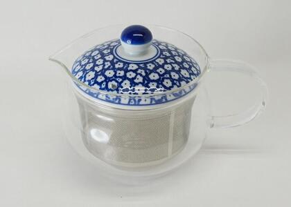 【波佐見焼】SS茶こしガラスポット　ブルーミルク  【西海陶器】 １ 73588