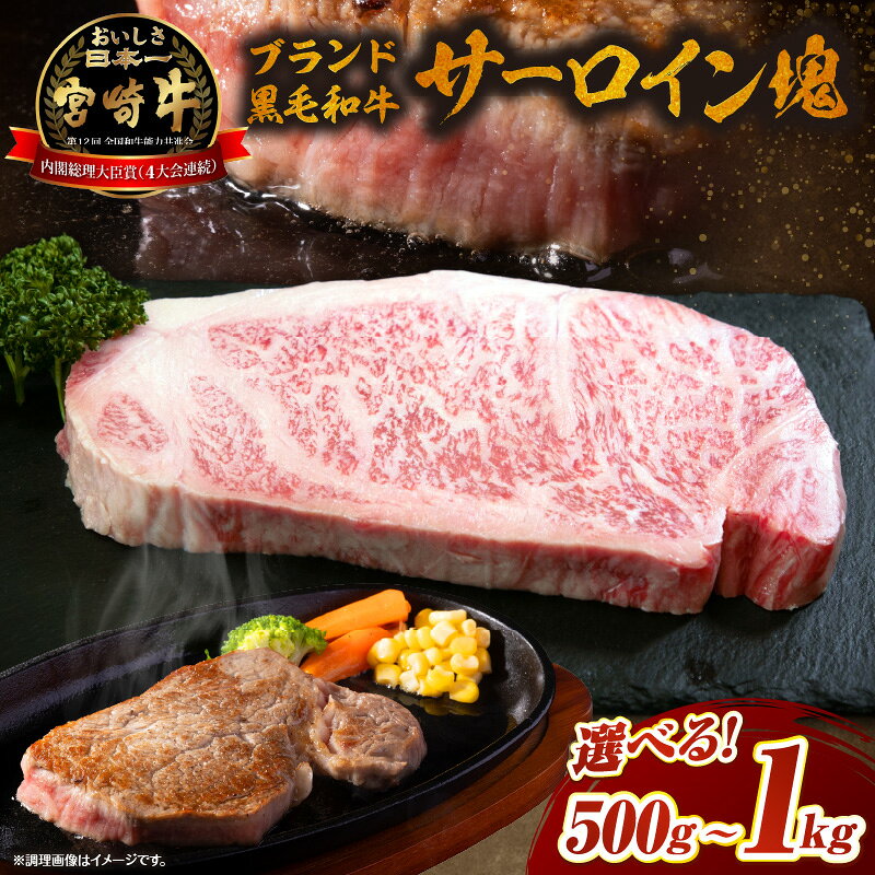 【ふるさと納税】【選べる内容量】【数量限定】ブランド黒毛和牛宮崎牛サーロイン500g～1kg