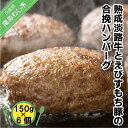 【ふるさと納税】熟成淡路牛とえびすもち豚の合挽ハンバーグ（150g×6個セット）