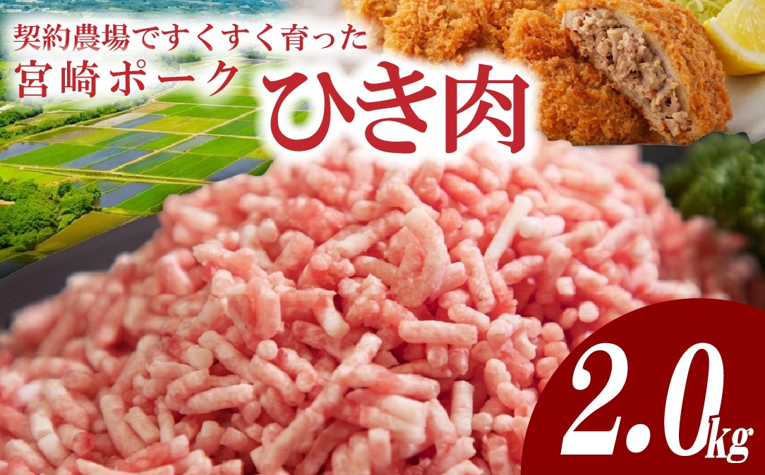 
                  【産地直送・個包装】契約農場ですくすく育った宮崎ポークひき肉　2kg
                