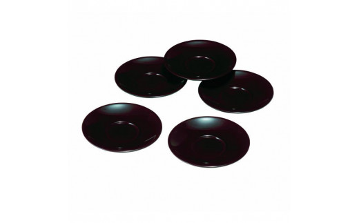 
4.0寸 茶托 茶たく 溜塗 5枚組
