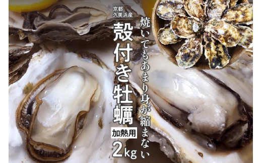 京都・久美浜産　殻付き牡蠣　2kg（20個前後）【加熱用】牡蠣ナイフ付　MN00064