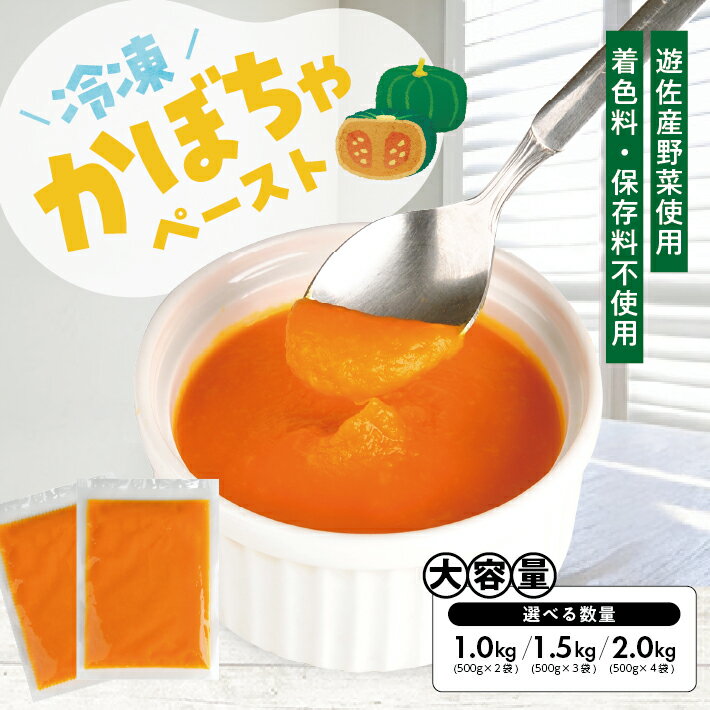 【ふるさと納税】冷凍かぼちゃペースト 選べる数量 2～4袋 1袋あたり500g 山形県遊佐産 冷凍便 ※離島発送不可 冷凍 かぼちゃ カボチャ 南瓜 野菜 野菜ペースト お菓子作り 小分け ゆざ食彩工房 遊佐町 庄内 東北