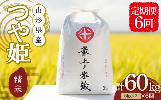＜定期便 6回＞ 令和7年産 つや姫 5kg×2 計10kg 精米 【最上ノ米蔵】 山形県産 こめ お米 米 白米 F3S-2566