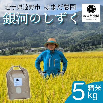 ふるさと納税 遠野市 令和8年産 新米 銀河のしずく 5kg 岩手県 遠野産 農家直送 精米したてをお届け【はまだ農園】