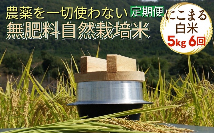 
            米 定期便 令和7年産 自然栽培米 にこまる ＜農薬を一切使わない無肥料栽培＞ 白米 5kg×6ヶ月 30kg（精米したて） 《新米 京都丹波産 無農薬米栽培向き 厳選品種 6回お届け》
          