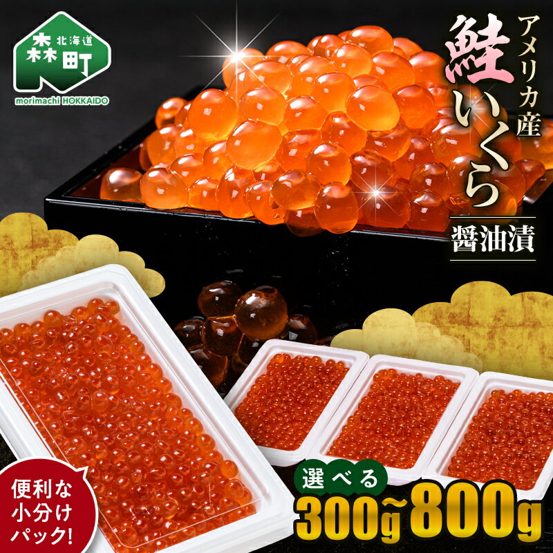 【ふるさと納税】＼100gの小分けがうれしい！／ 【容量が選べる】 鮭 いくら 小分け 300g〜800g アメリカ産 ＜海鮮問屋　株式会社　瑞宝＞ いくら醤油漬け 鮭いくら 海産物 海鮮丼 加工品 丼 軍艦 北海道 森町 mr1-0870