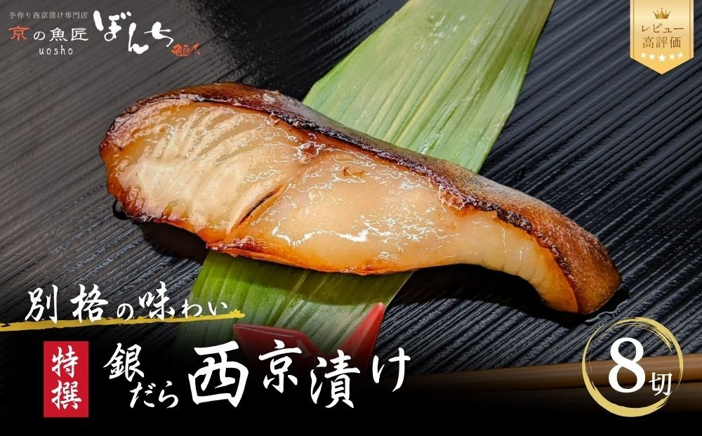 
【京の魚匠 ぼんち】〈別格の味わい〉特選銀だら西京漬け8切れ詰め合わせ
