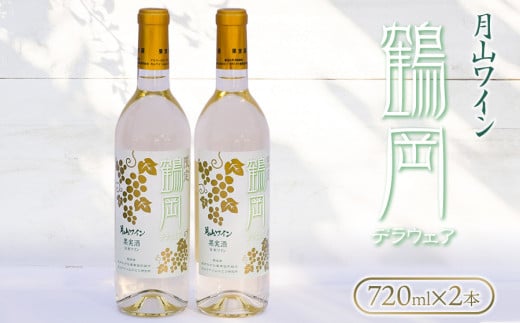 限定　月山ワイン　鶴岡デラウェア　白ワイン　720ml ２本セット　A25-202