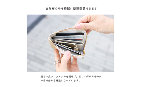 思わず誰かに見せたくなるモンスターL字ミニ財布/コンパクト ネイビー