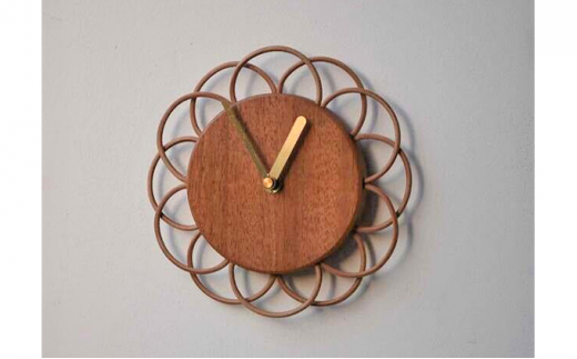 【YARN】お花のような時計 マホガニーの時計【M】 ※離島への配送不可