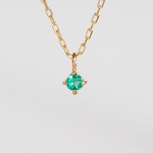 K10イエローゴールド 天然石ネックレス【5月誕生石エメラルド】上品な華奢見え4本たてづめ 長さ40cm K10-05-05 / 金 ゴールド ジュエリー アクセサリー ギフト プレゼント レディース