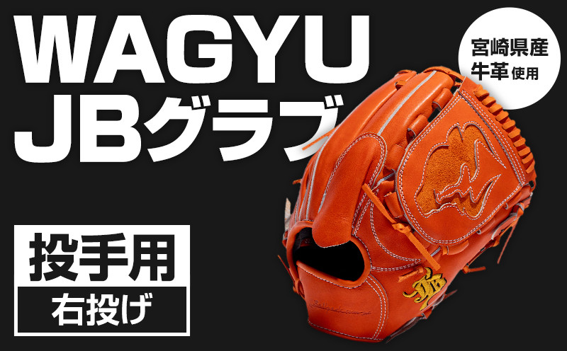 
宮崎県産牛革使用 WAGYU JB 硬式用 グラブ 投手用 JB-001T(オレンジ/右投げ用)_M147-008_01

