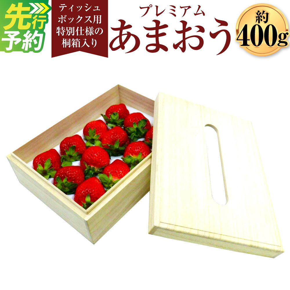 【ふるさと納税】ティッシュボックス用 特別仕様の桐箱入り プレミアムあまおう 約400g×1パック あまおう いちご イチゴ 苺 ストロベリー ベリー フルーツ 果物 福岡県産 送料無料 【ギフト・お祝い・贈答用】【2027年2月上旬～4月上旬発送予定】