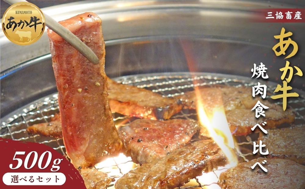 
                  【三協畜産】【選べる内容量】熊本和牛あか牛焼肉食べ比べ 500g タレ無し タレ付き カルビ ロース 焼肉 BBQ 食べ比べ 精肉 あか牛 赤牛 牛肉 あか牛 あか牛丼 国産 簡単 お取り寄せ 冷凍 お土産 ギフト 贈り物 贈答用 豪華 セット ご当地 簡単 手軽 贅沢 ご褒美 お祝い 人気 晩ご飯 熊本県 阿蘇市
                