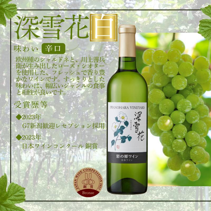 ワイン 岩の原ワイン代表ブランド 深雪花 赤 白 ロゼ 3本 セット （赤×1本、白×1本、ロゼ×1本 各720ml） お酒 岩の原 酒 ギフト 新潟 上越 最短3日で発送