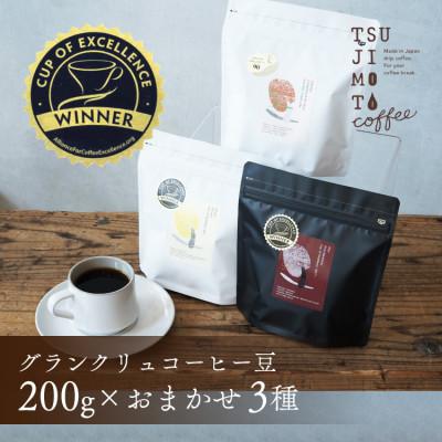 ふるさと納税 和泉市 グランクリュ　コーヒー豆　COE　おまかせ3種600g(200g×3袋)豆のまま　辻本珈琲