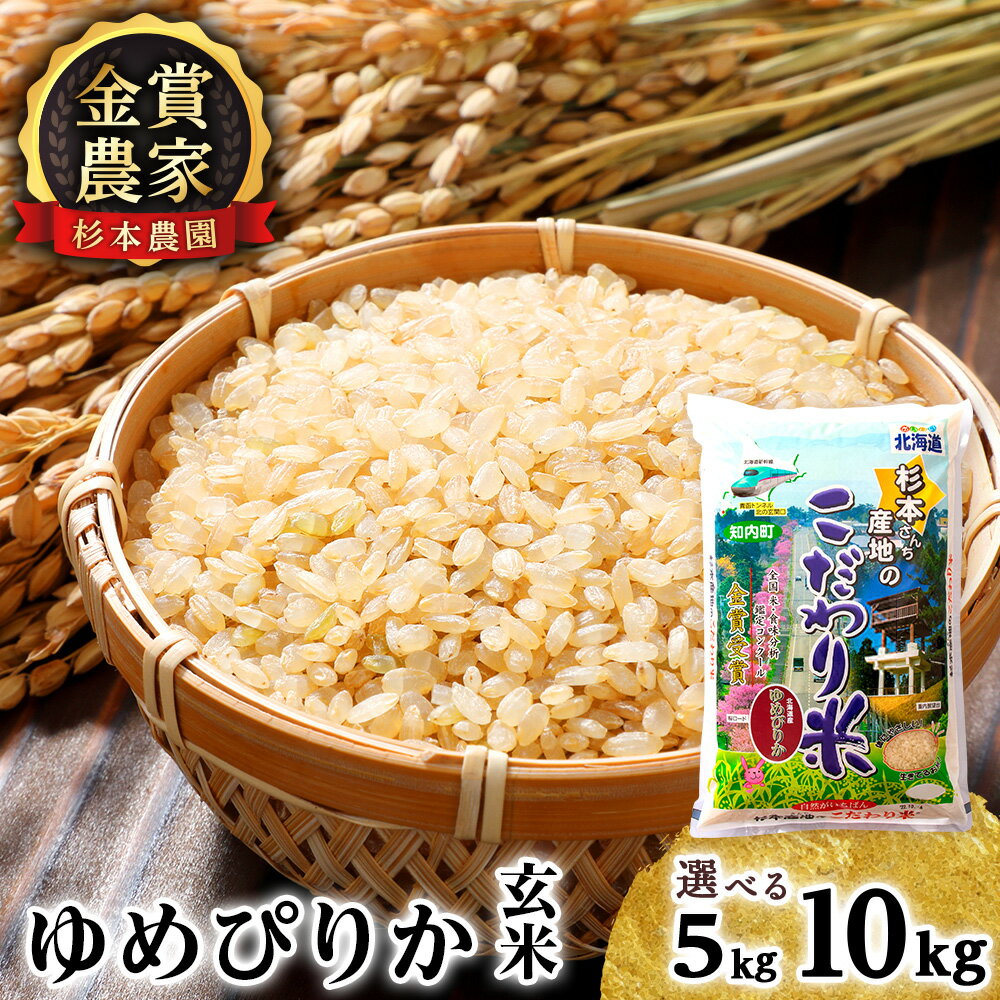 【ふるさと納税】【令和7年産】ゆめぴりか 玄米 選べる5kg〜10kg 《杉本農園》知内町 ふるさと納税 米 こめ 北海道産お米 北海道米 美味しいお米 北海道産米 道産米 ふるさと納税 秋 旬