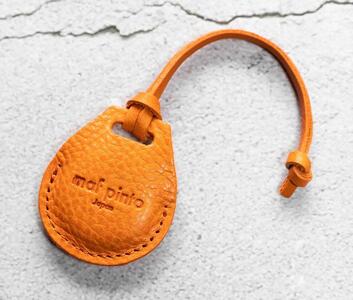 エアタグ用 ケース カバー（フルカバーモデル） レザー 本革 apple airtag 【オレンジ シュリンク】