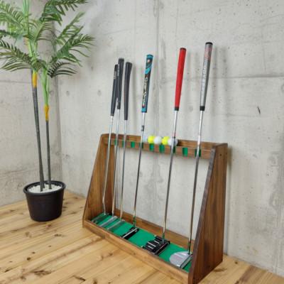 ふるさと納税 横手市 WOOD WORKS ゴルフクラブスタンド パターラック10本用 【本体カラー:ブラウン】 |  | 01