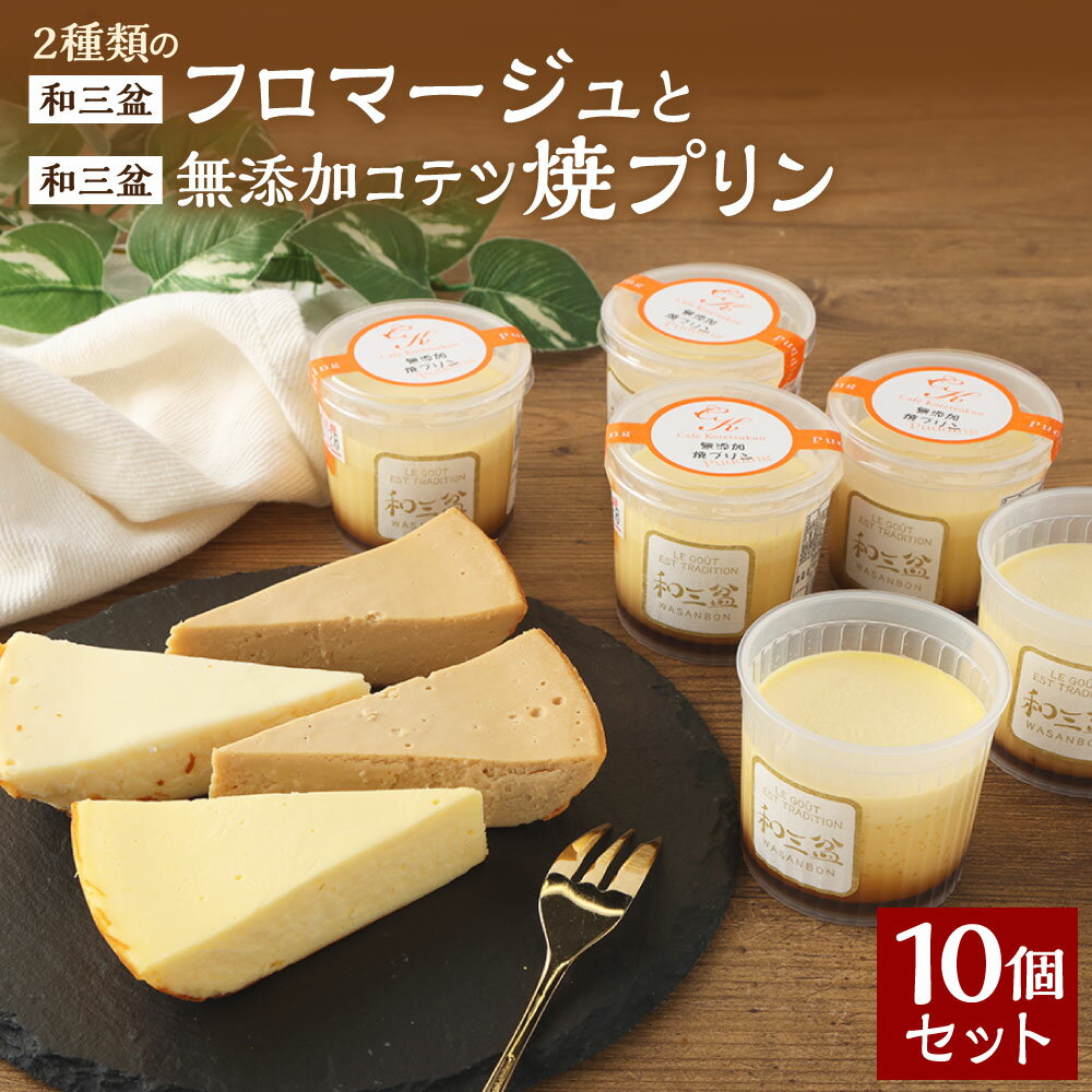 【ふるさと納税】和三盆フロマージュ コテツ焼プリン セット フロマージュ2個 モカフロマージュ2個 プリン6個 合計10個 3種類 無添加 わさんぼん プリン デザート ケーキ 詰め合わせ 洋菓子 スイーツ 福岡県 苅田町 送料無料