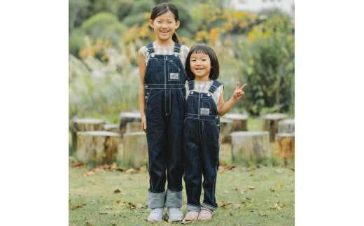 デニム オーバーオール キッズ サイズ 140 【子供服 こども 親子 リンクコーデ】