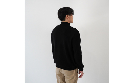 ベビーカシミヤ　フルジップ　メンズ　Mサイズ　【ブラック】 【178004-3】 ｶｼﾐﾔ 天然素材 ｾｰﾀｰ 服 国産 国内製造 ﾍﾞﾋﾞｰｶｼﾐﾔ