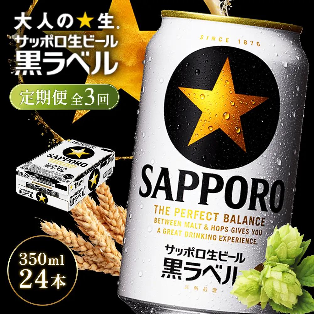 【定期便全3回】サッポロ黒ラベル350ml×24本【930040211903】